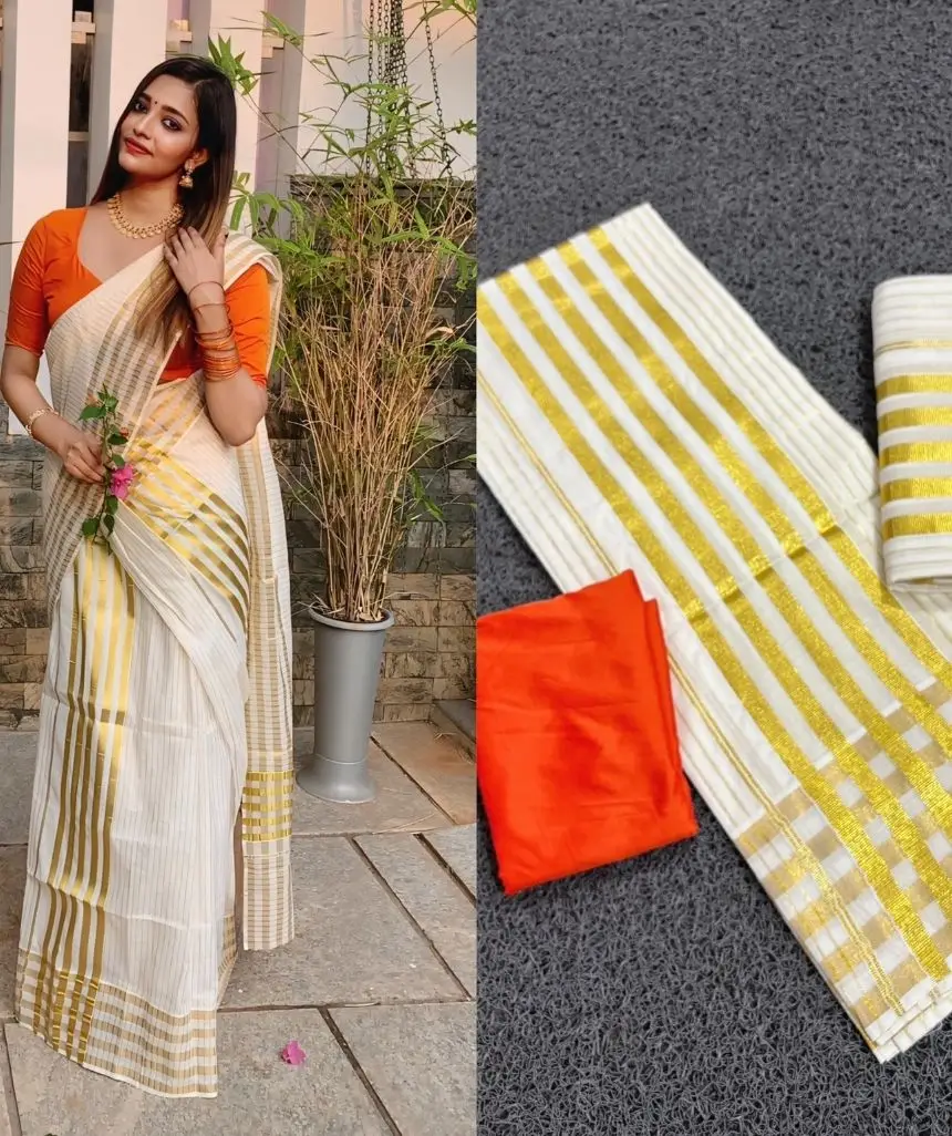 Cotton Lines Set Mundu - Image 2